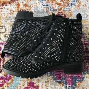 Madden Girl Black Rhinestone Booties
